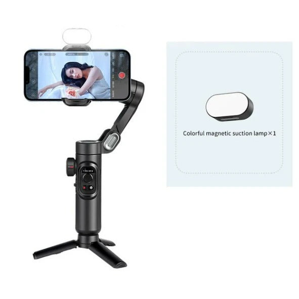 Portable stabilizer for smartphones with free filling light