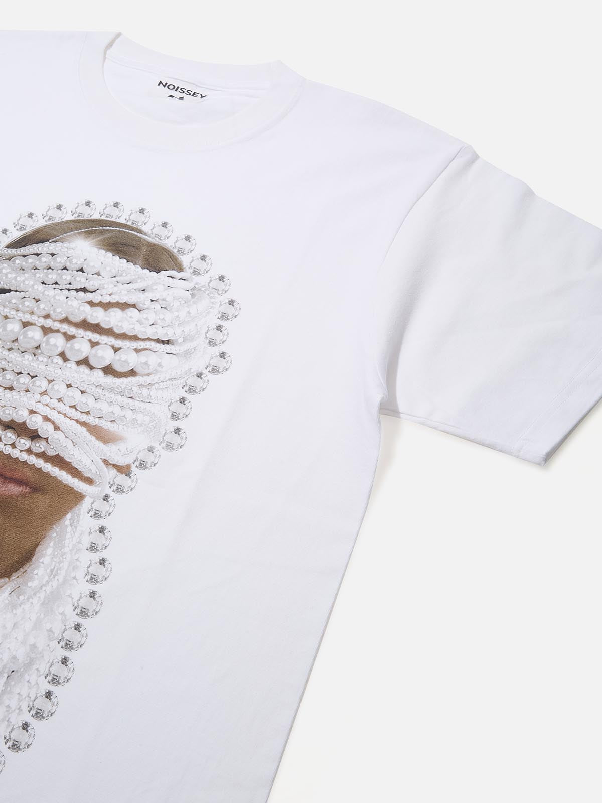 BOUNCE BACK™ | T-Shirt Streetwear con Stampa e Dettagli di Perle