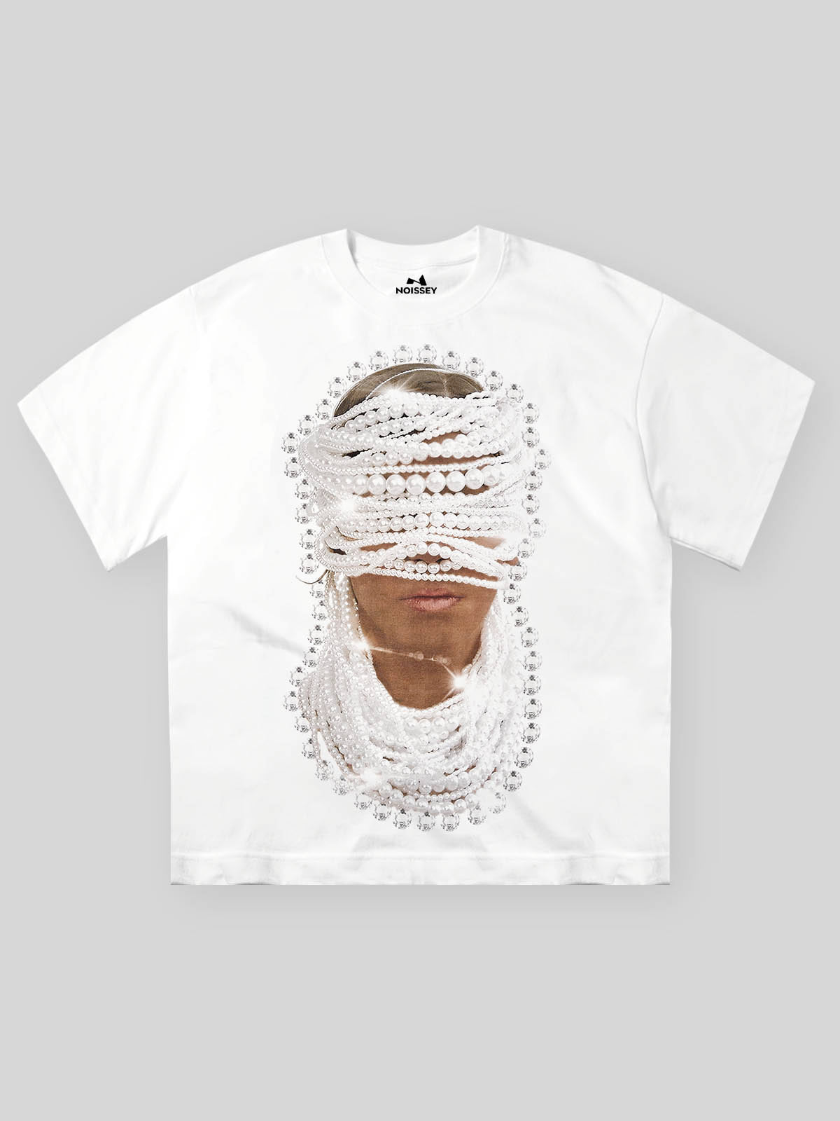 BOUNCE BACK™ | T-Shirt Streetwear con Stampa e Dettagli di Perle