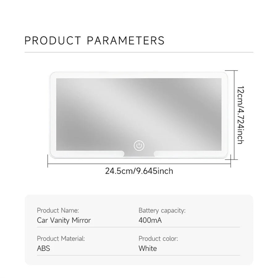 Touchscreen mirror with car light adjustment