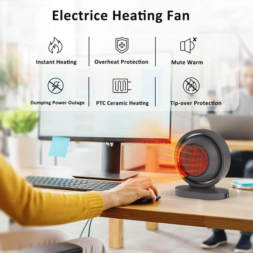 Mini stove with portable hot ptc fan