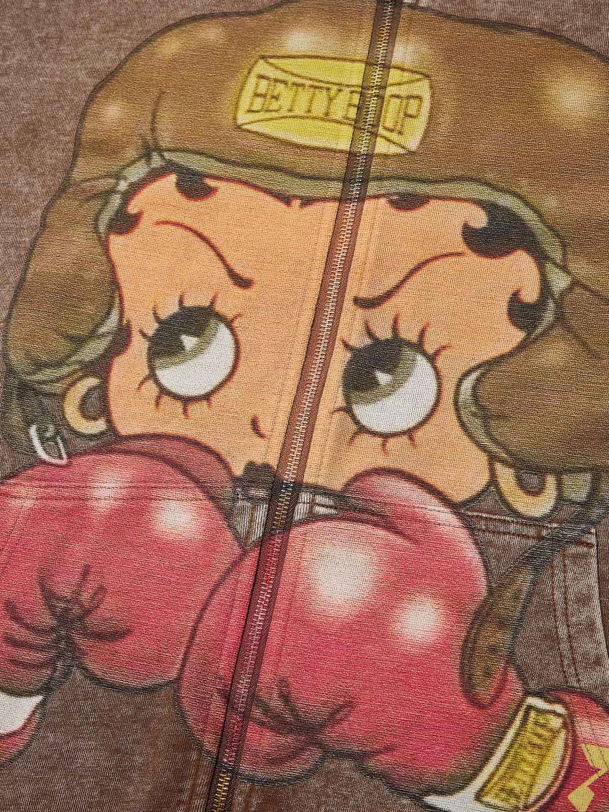 BOUNCE BACK™ | Felpa con Cappuccio Streetwear con Stampa Girl Boxer Cartoon