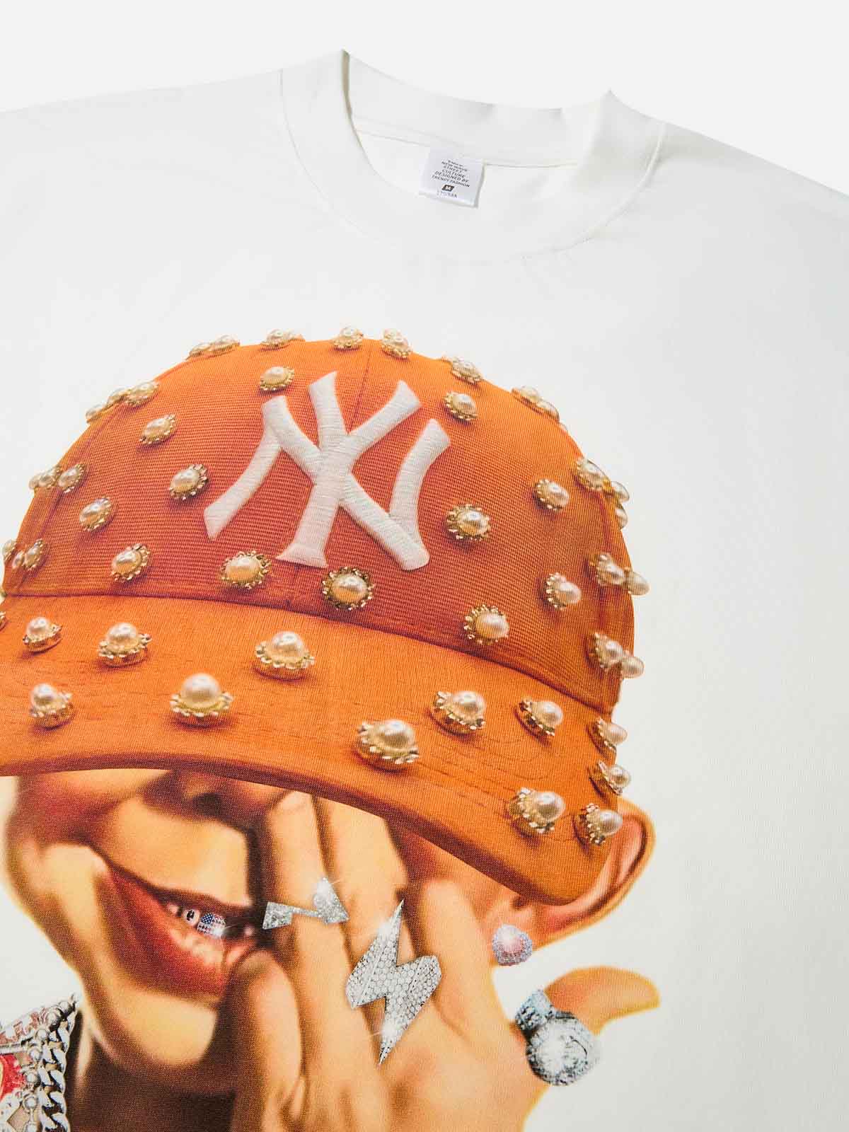 BOUNCE BACK™ | Maglia Oversize di Alta Qualità con Grafica Cappello Arancione e Attitude Bad Boy