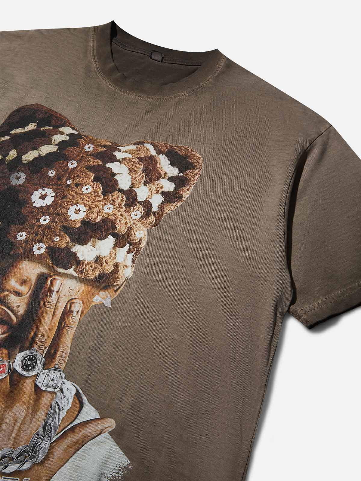 BOUNCE BACK™ | Maglia Streetwear Marrone con Grafica Sfumata