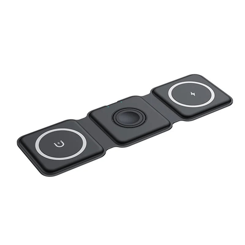 Caricabatterie Wireless Magnetico 3 in 1 da 15W - Dock Station per iPhone, AirPods e Apple Watch