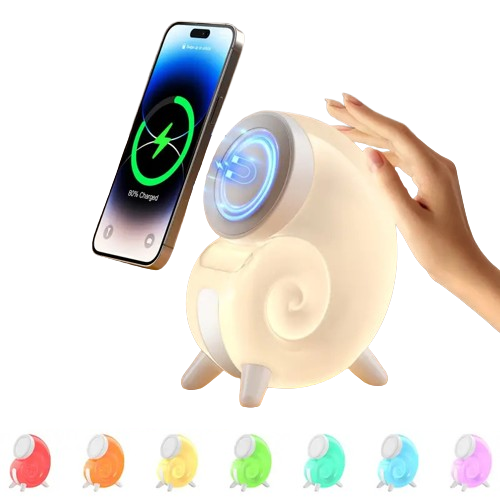 Wireless charger with colored environmental light with USB charging