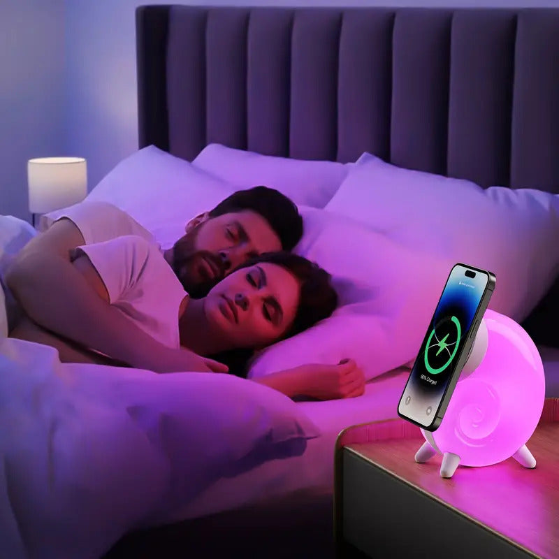 Wireless charger with colored environmental light with USB charging