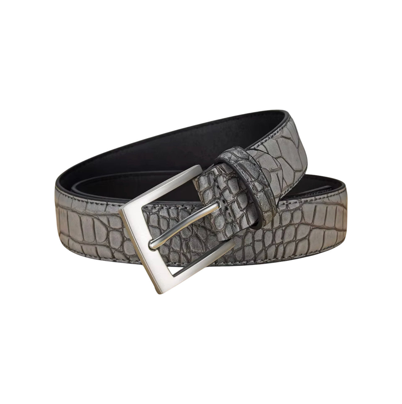 Cintura in Pelle di Coccodrillo Uomo