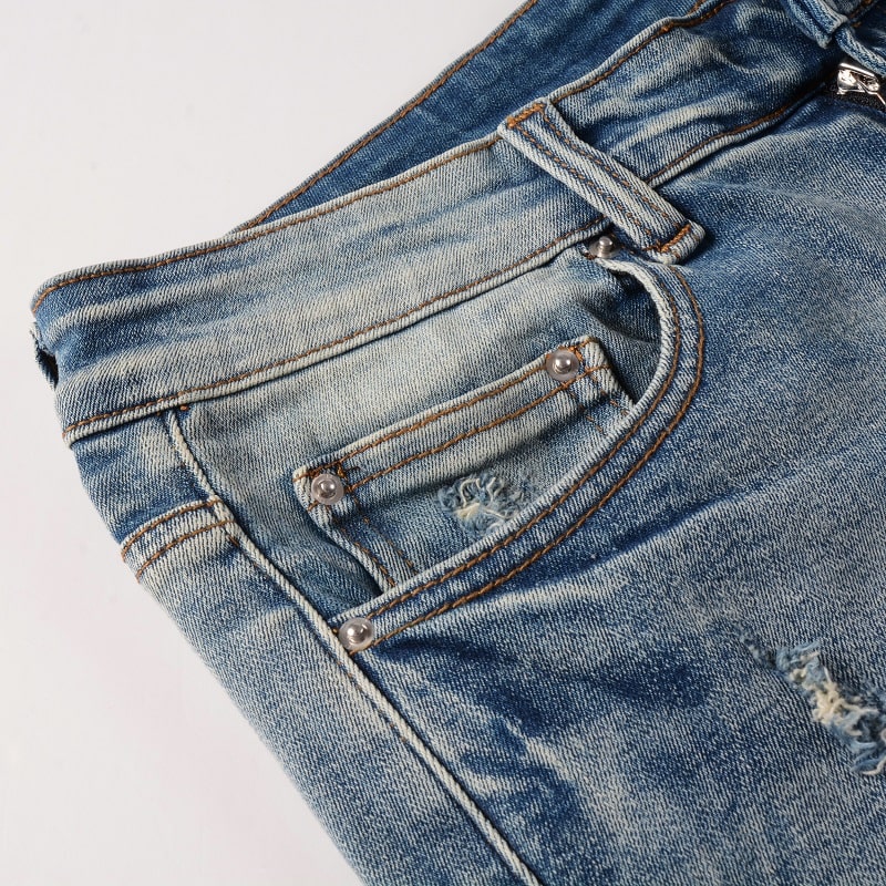Jeans Blu™ | Stile Amiri con Dettagli a Contrasto