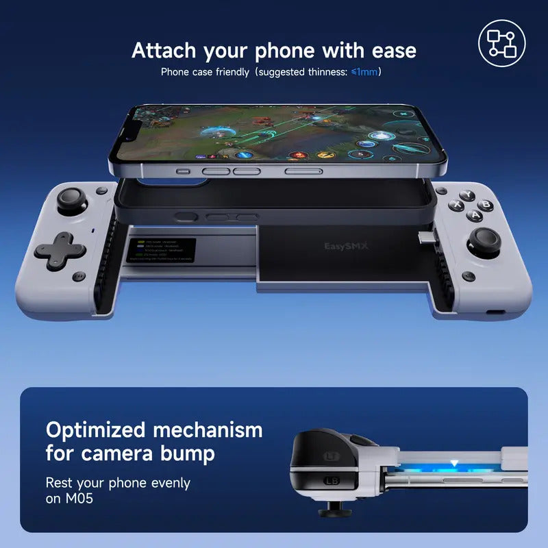 Mobile games controller with vibration sensors