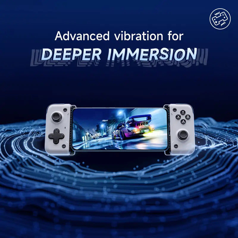 Mobile games controller with vibration sensors