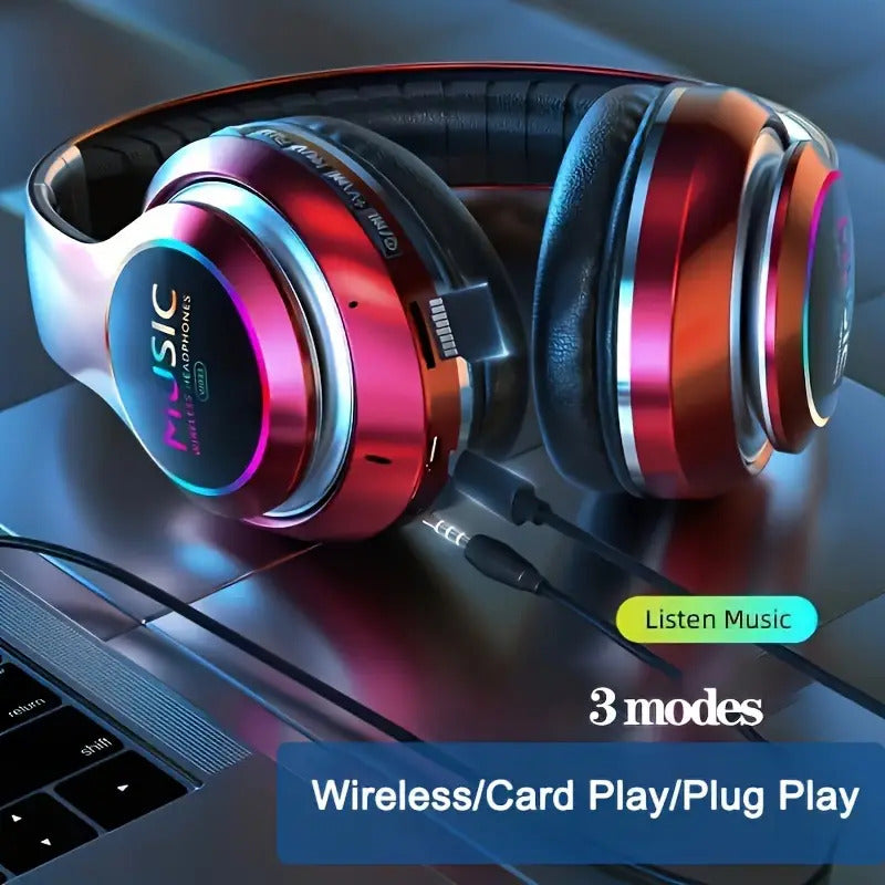 Wireless headphones with deep bass and professional microphone