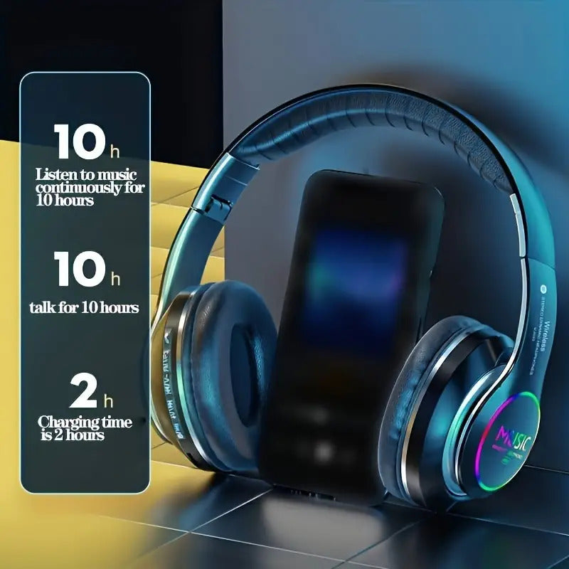 Wireless headphones with deep bass and professional microphone