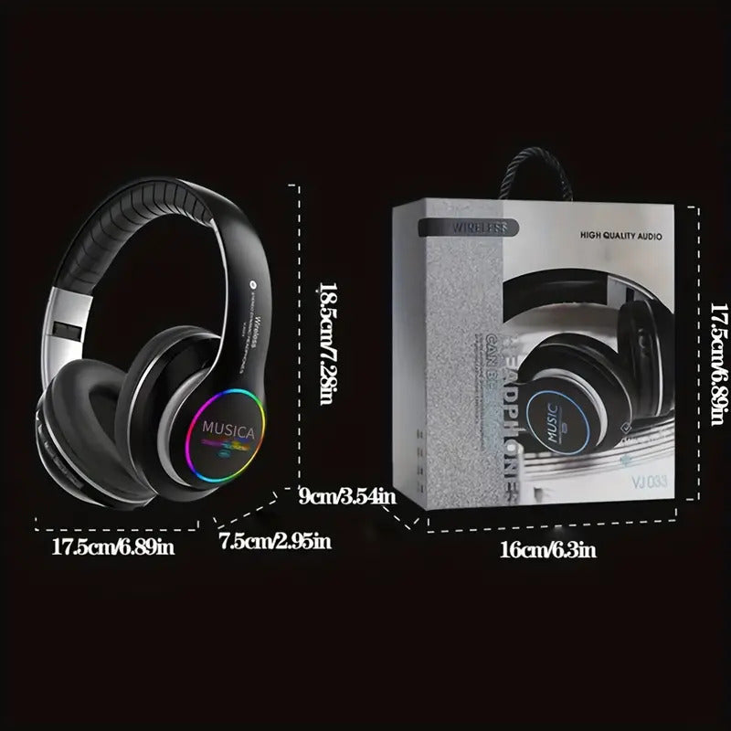 Cuffie wireless con illuminazione e suono surround