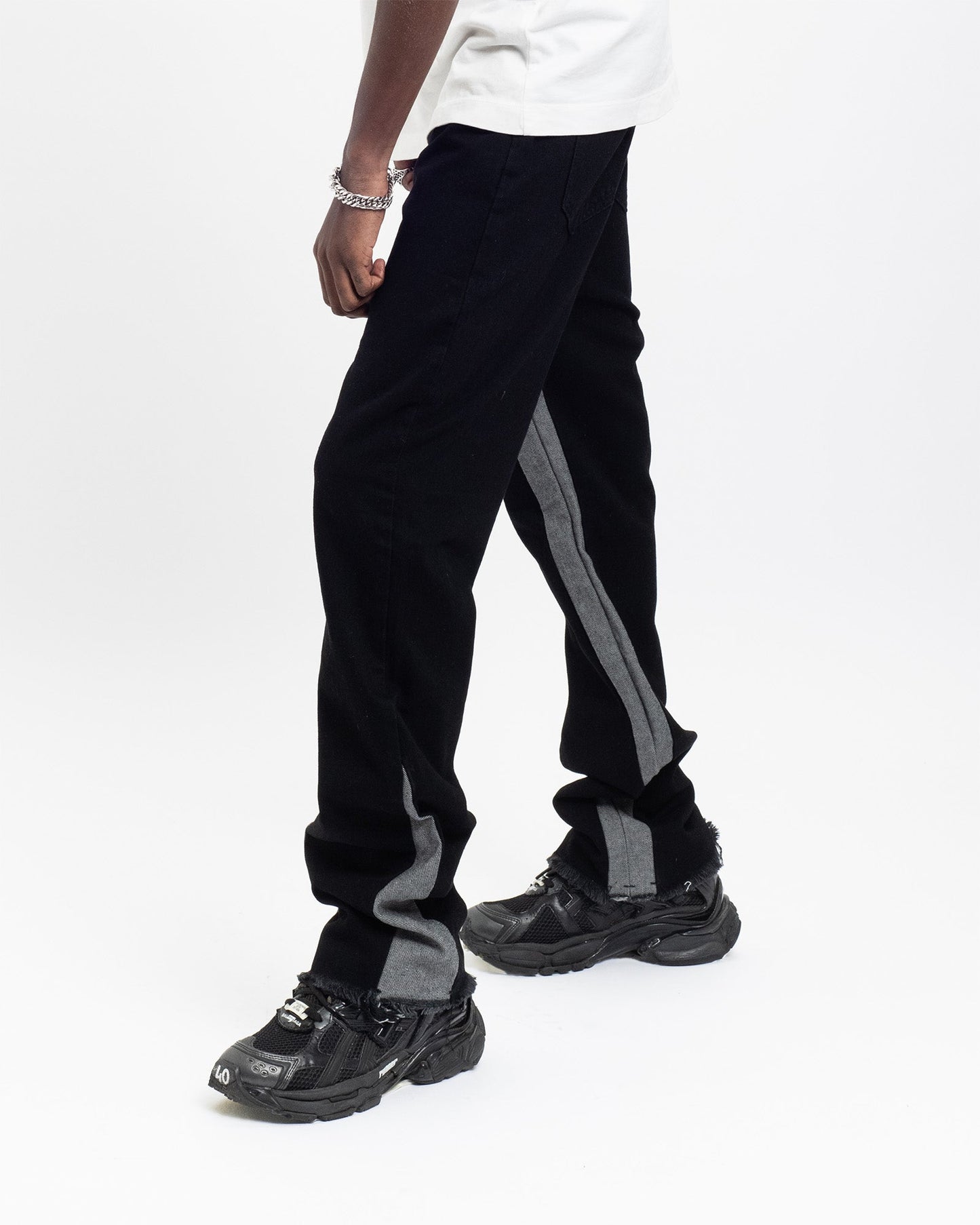Flared Denim™ | Jeans Flare Nero-Grigio Bicolore