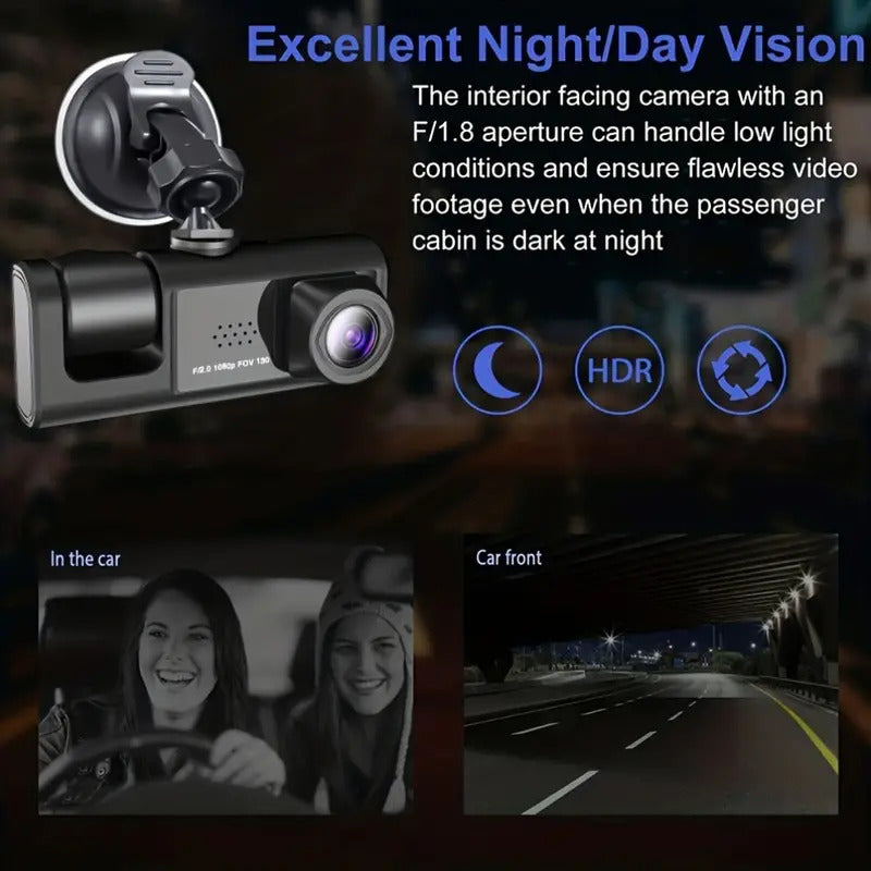Dash Cam Double Gyioeupt 1080p Full HD night vision and loop recording