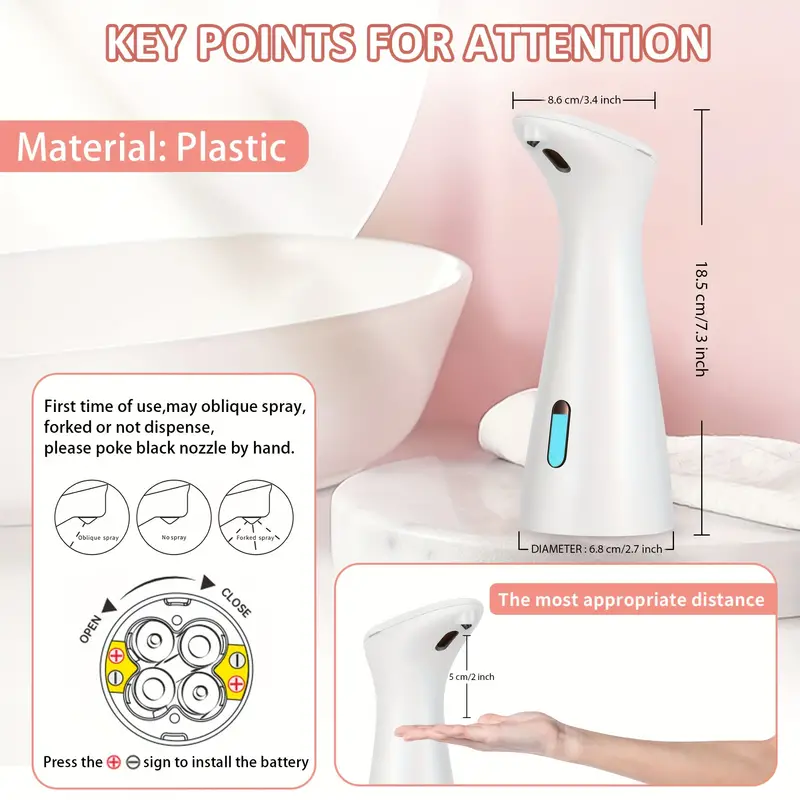 Automatic soap dispenser with infrared sensor for kitchen and bathroom