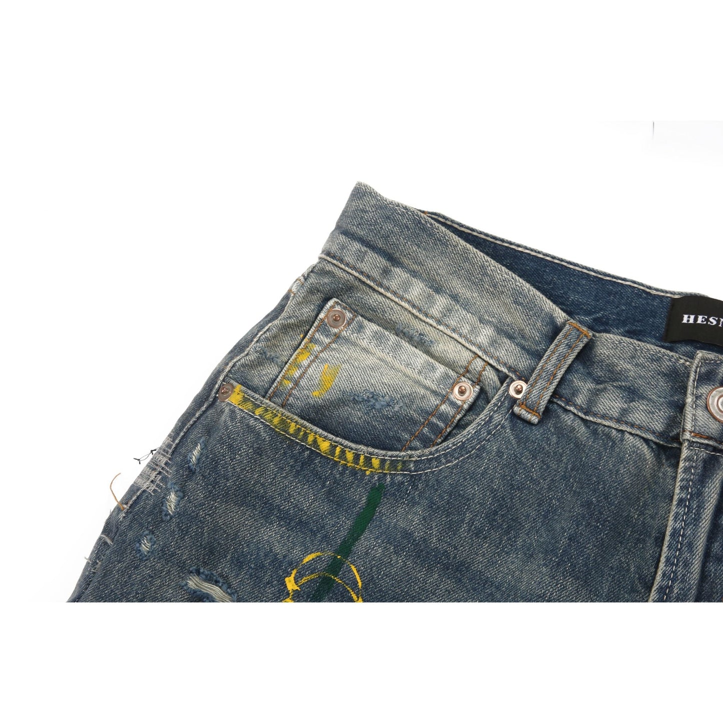 Denim Street™ | Jeans Flare Indigo con Dettagli Rovinati