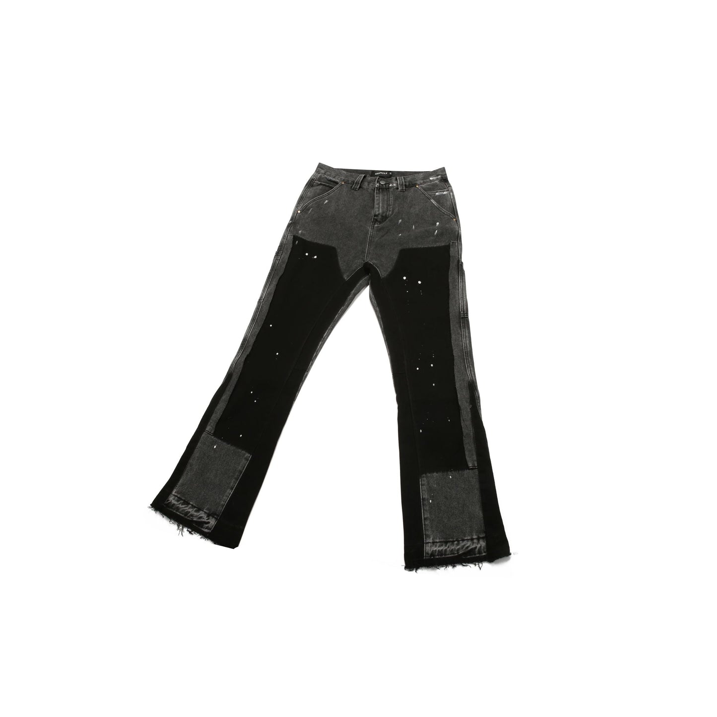 Jeans Flare Neri™ | Effetto Schizzi d’Arte