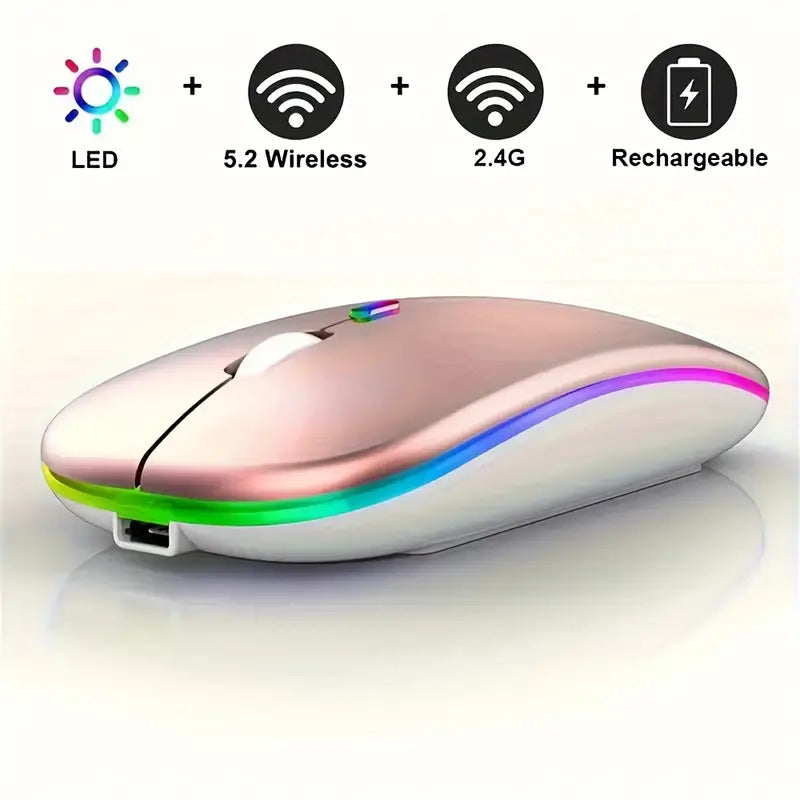 Ultra thin rechargeable wireless mouse with Dual Mode LED backlighting