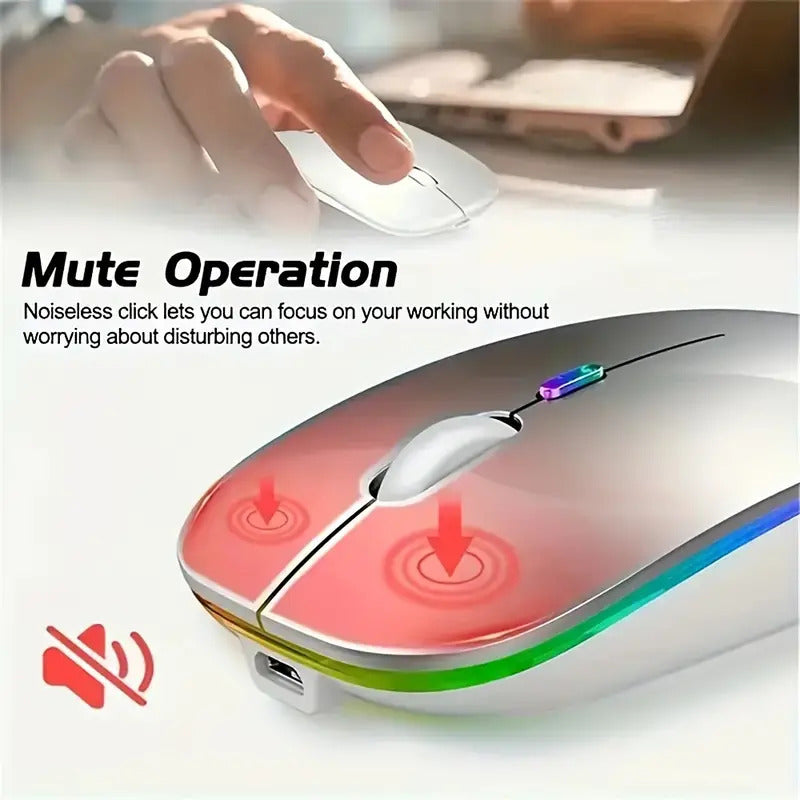 Ultra thin rechargeable wireless mouse with Dual Mode LED backlighting