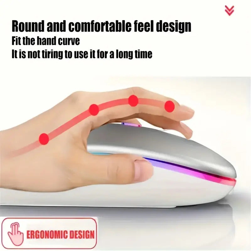 Ultra thin rechargeable wireless mouse with Dual Mode LED backlighting