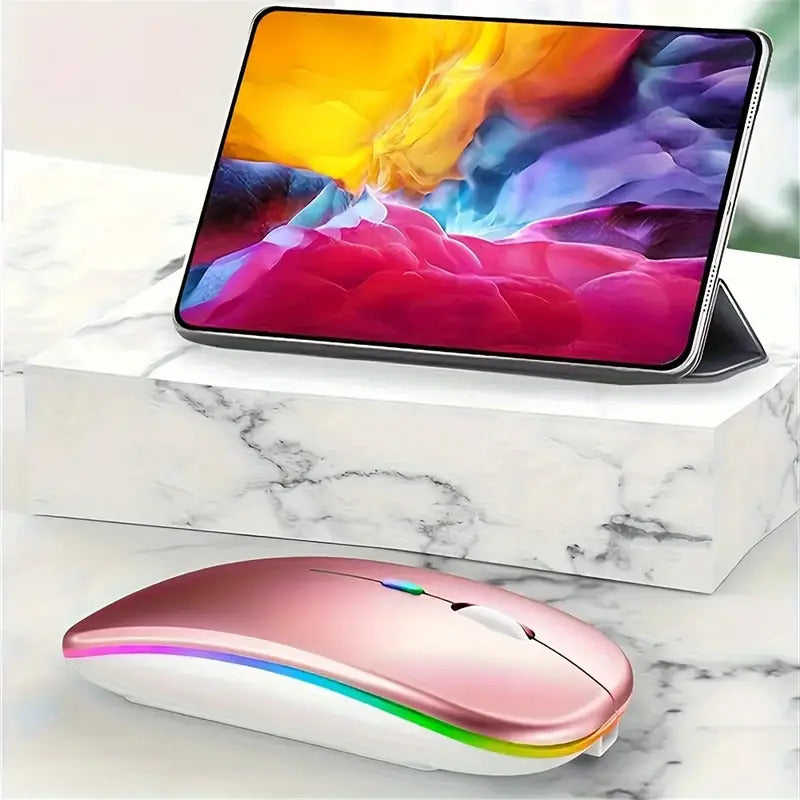 Ultra thin rechargeable wireless mouse with Dual Mode LED backlighting
