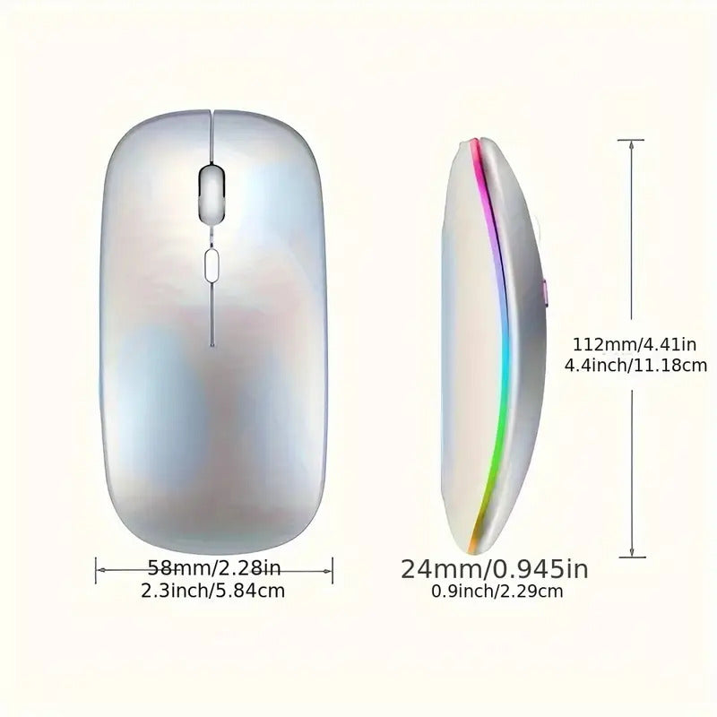Ultra thin rechargeable wireless mouse with Dual Mode LED backlighting