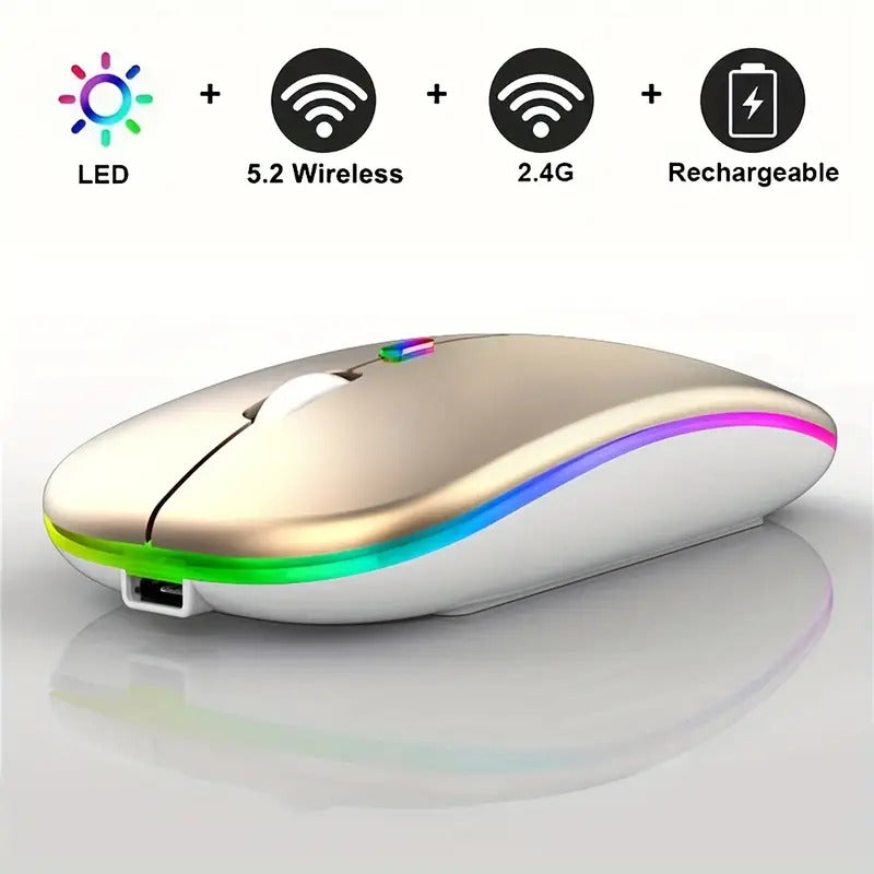Ultra thin rechargeable wireless mouse with Dual Mode LED backlighting