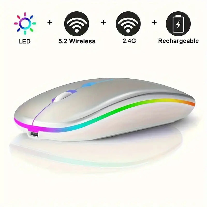 Ultra thin rechargeable wireless mouse with Dual Mode LED backlighting