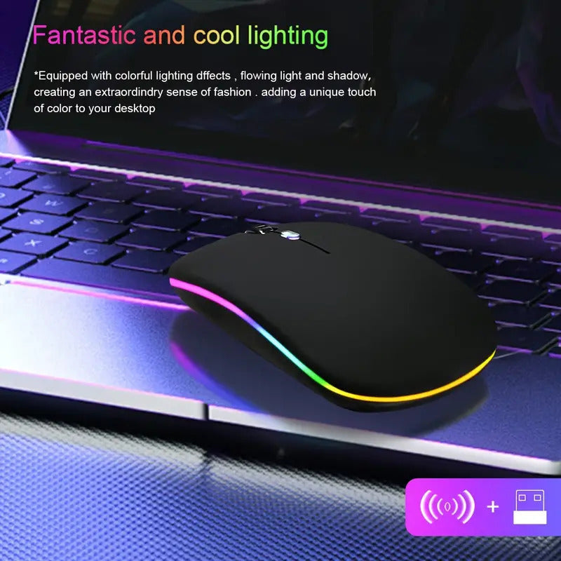 Silent wireless mouse with backlight