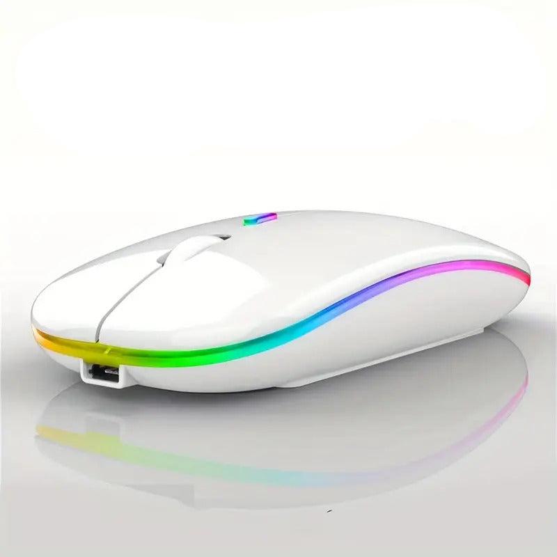 Mouse Wireless Ricaricabile Ultra Sottile con Retroilluminazione LED Dual Mode