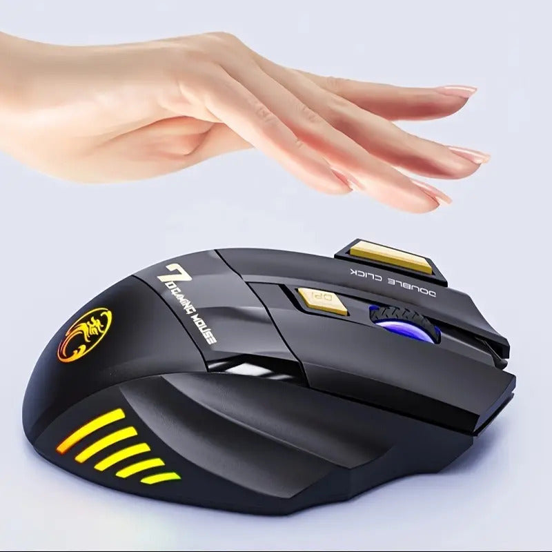 Ergonominating rechargeable wireless game mouse with RGB backlighting