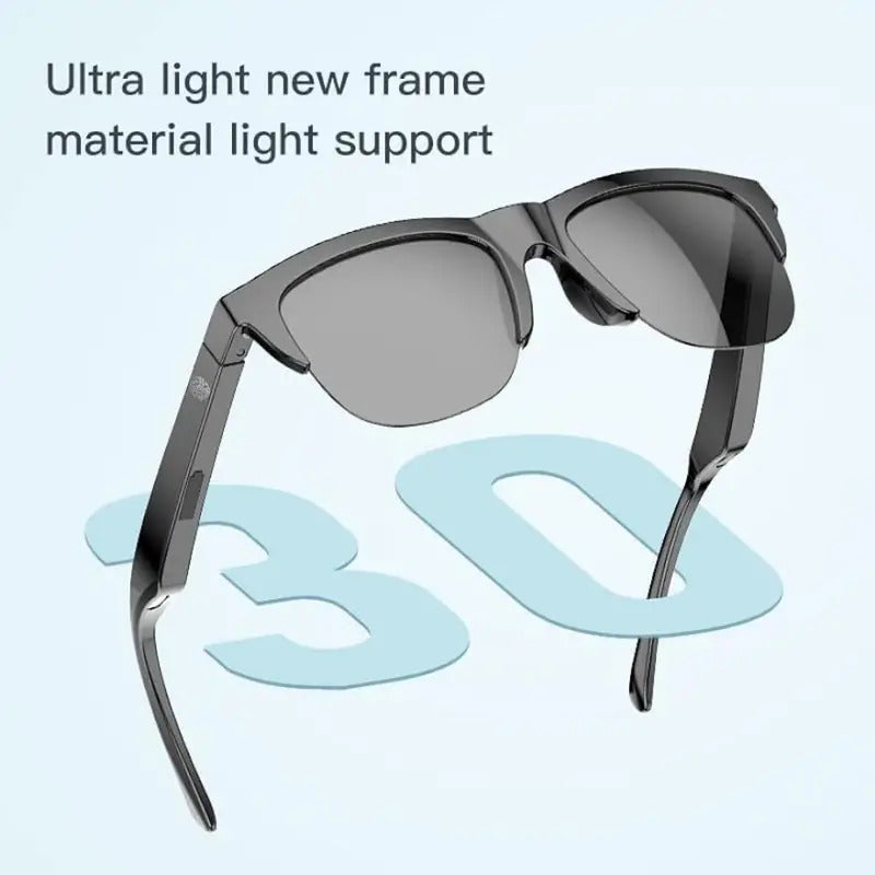 Wireless glasses for music and calls with polarized lenses