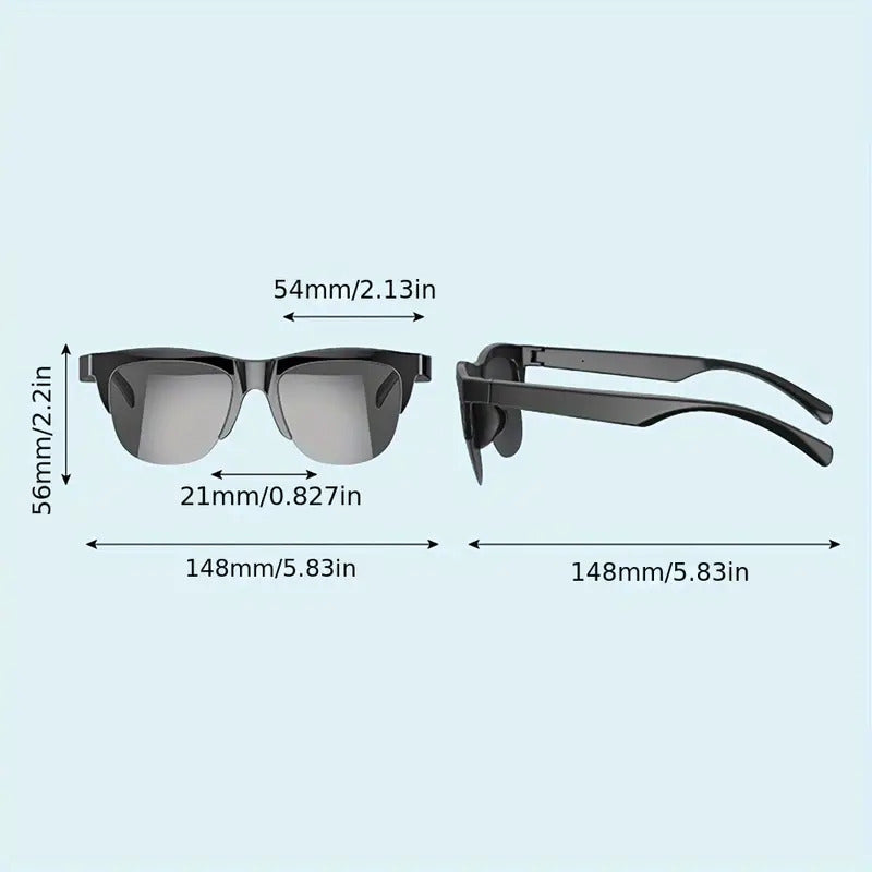 Wireless glasses for music and calls with polarized lenses