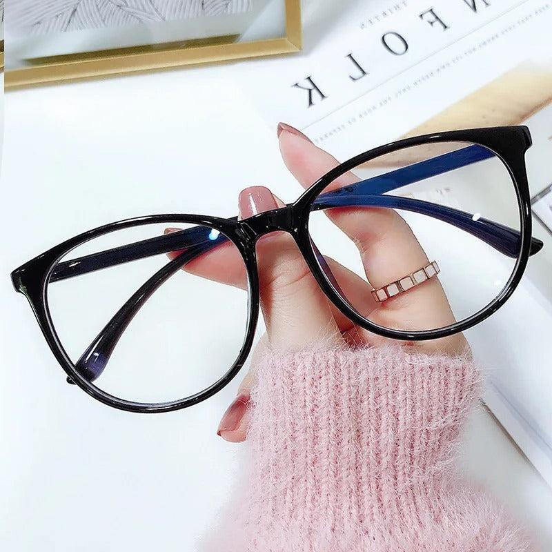Occhiali Trasparenti Anti-Luce Blu, Montatura Rotonda per Uomo e Donna, Lenti Ottiche