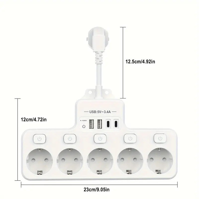 Multiple socket 9 in 1 with USB