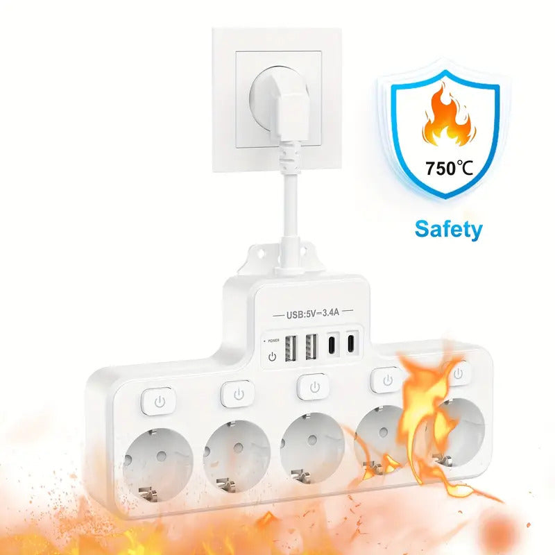 Multiple socket 9 in 1 with USB