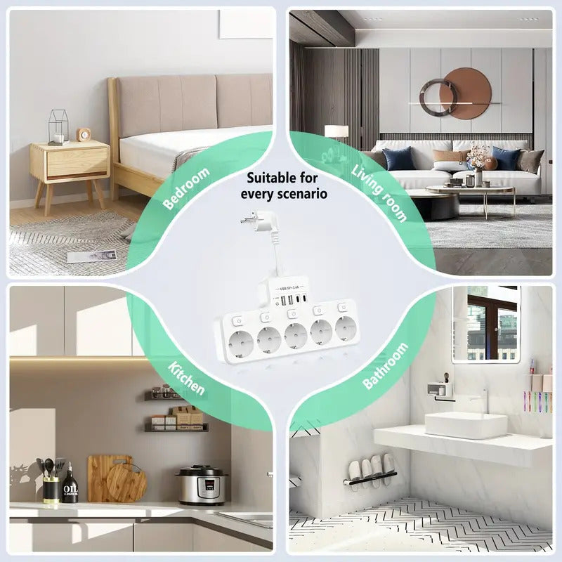 Multiple socket 9 in 1 with USB