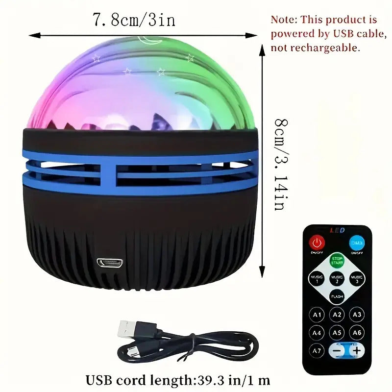 Multicolor LED lighting projector with remote control