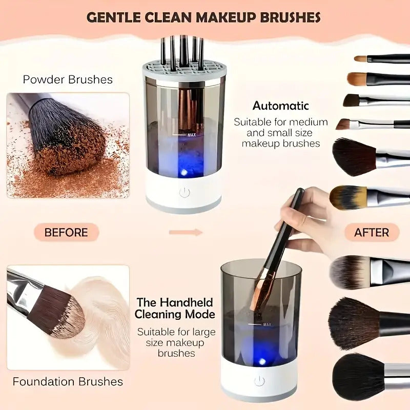 Portable electric cleaner for makeup brushes with USB charging