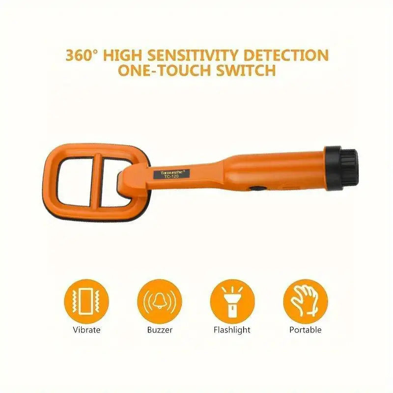 Portable metal detector with LED torch