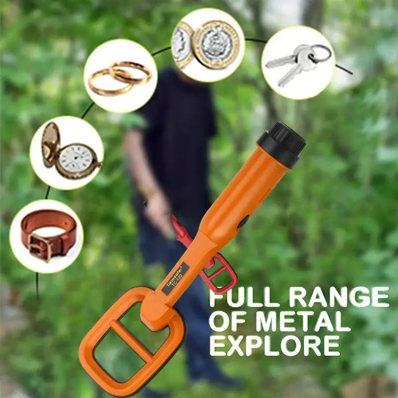 Portable metal detector with LED torch