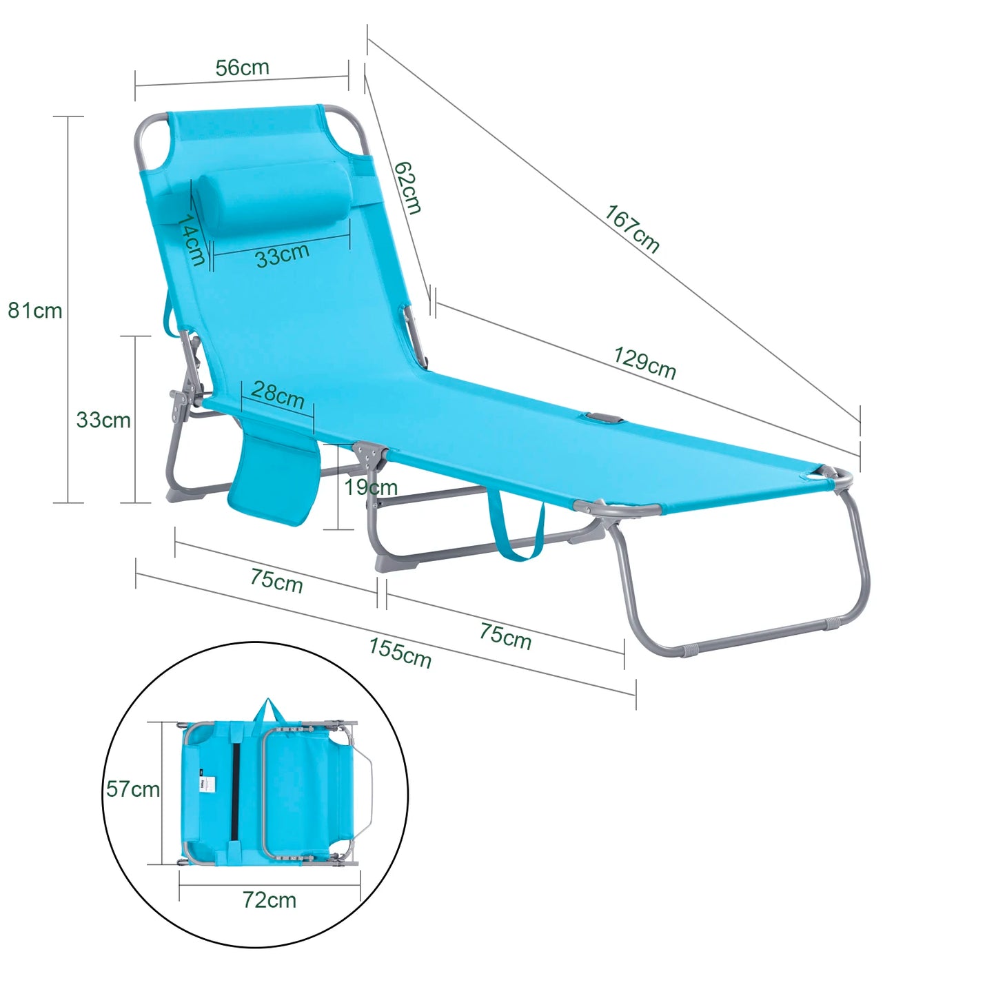 Lettino Mare Pieghevole™ | Comfort Regolabile e Borsa Integrata