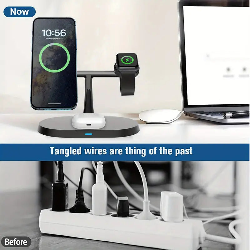 Magnetic Wireless Charging Station 3 in 1 for iPhone and Apple Watch quick recharge