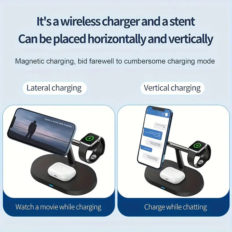 Magnetic Wireless Charging Station 3 in 1 for iPhone and Apple Watch quick recharge