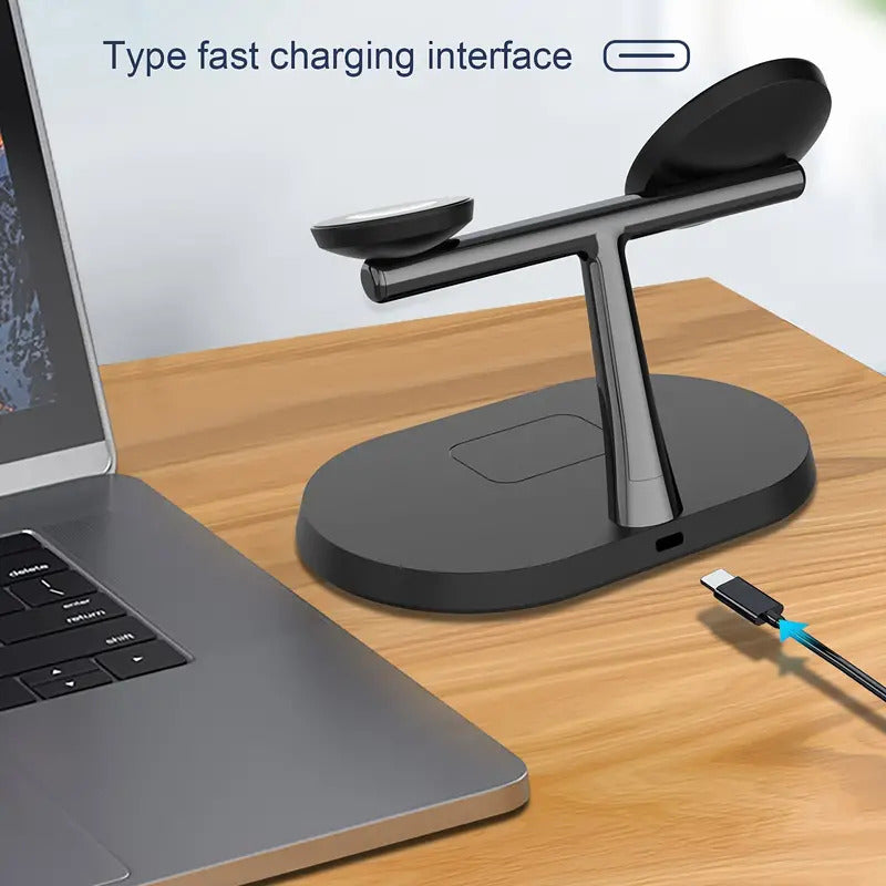 Magnetic Wireless Charging Station 3 in 1 for iPhone and Apple Watch quick recharge