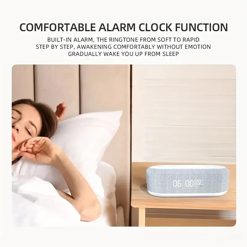 Wireless charging station with digital alarm clock and night light