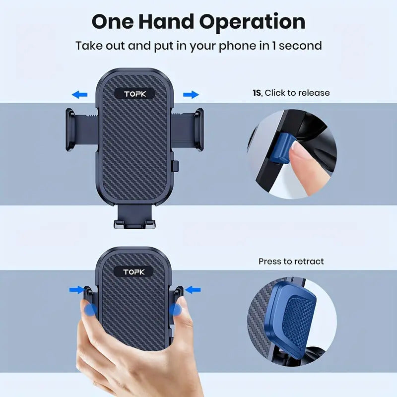 Support for phone adjustable car horizontal and vertical