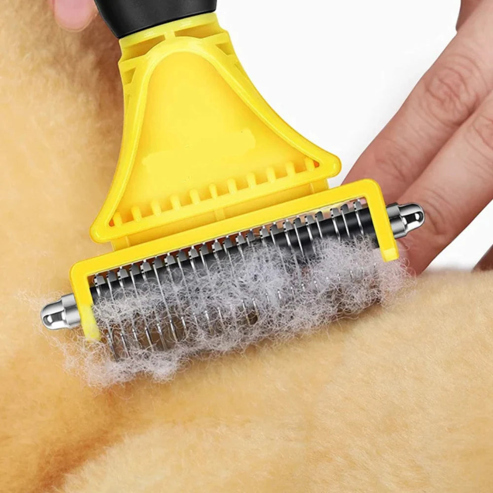 <tc>PetCare Brush™ | Double-Blade Stainless Comb for Shedding Fur</tc>